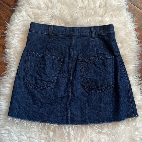 Madewell Denim Raw-Hem Mini Wrap Skirt Size 0 - Picture 8 of 9